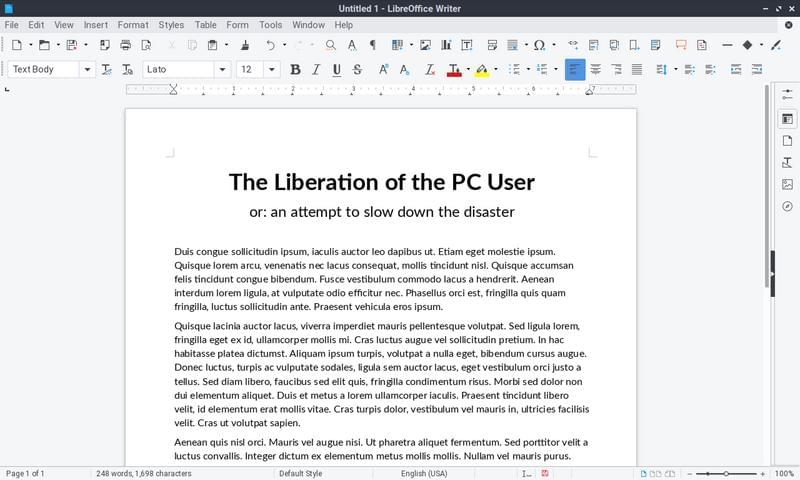 application office libreoffice writer
